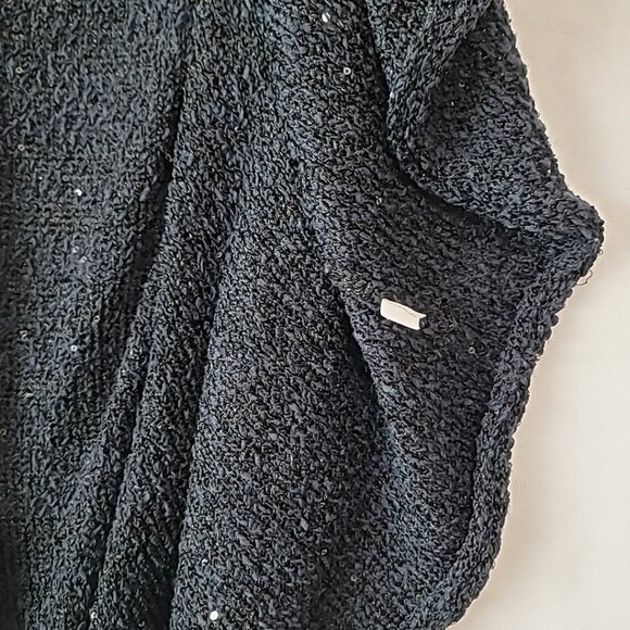 Zara Knit Womens Sequin Wrap Cardigan Size M Navy Sparkle Sweater Universal READ - Picture 6 of 16